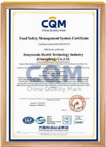 ISO 22000 certificate