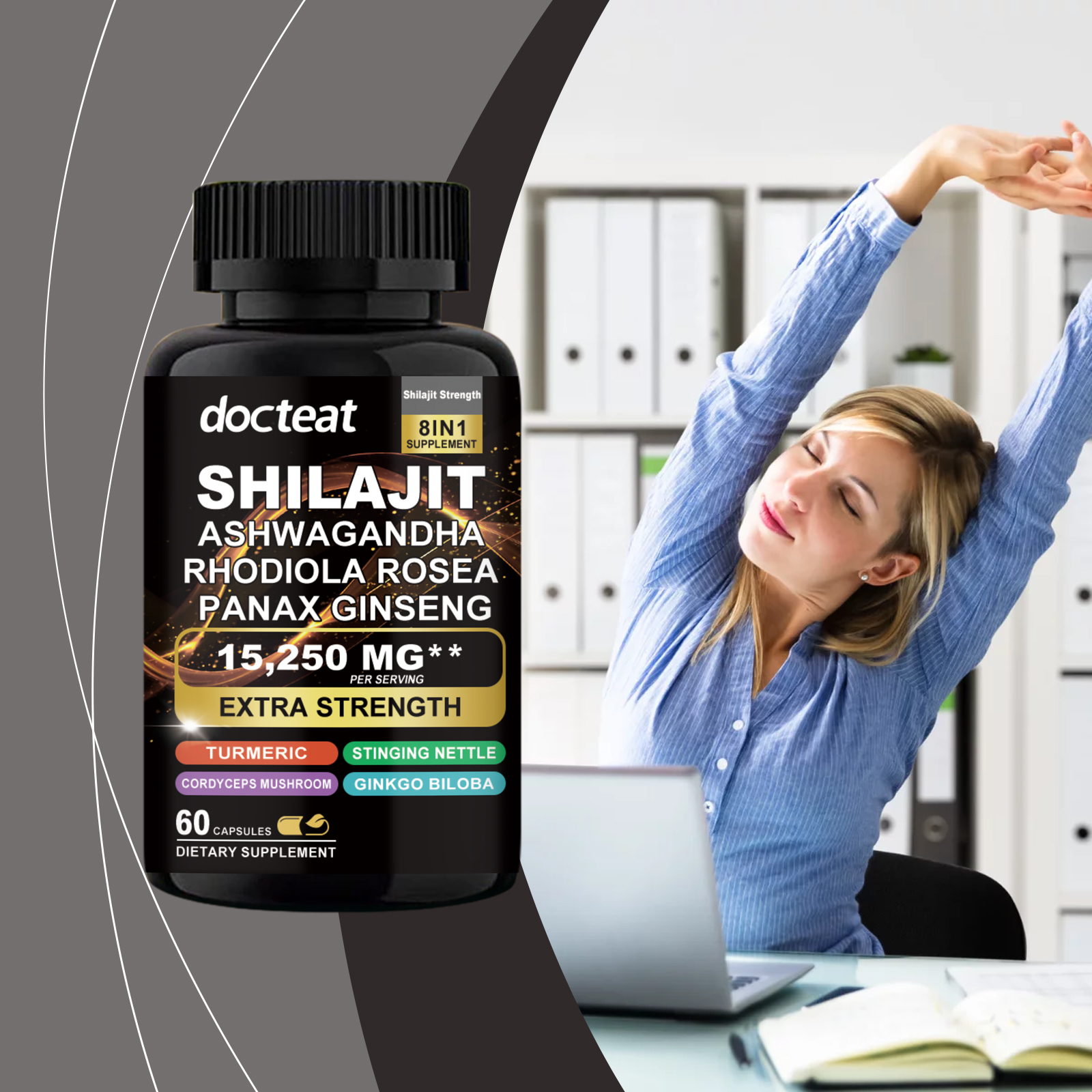 Oem Plus Men's Health Herbal Shilajit Root Extract Capsules Private Label Healthcare For Adults