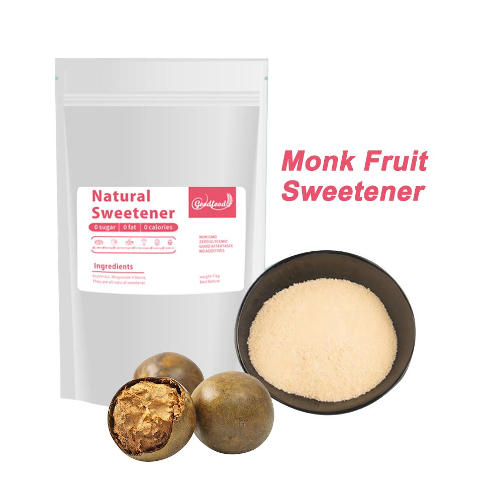 Oem Monk Fruit Extract Powder Sweetener Stevia-rich Sugar Substitute For Beverages Food Grade Bulk Packed