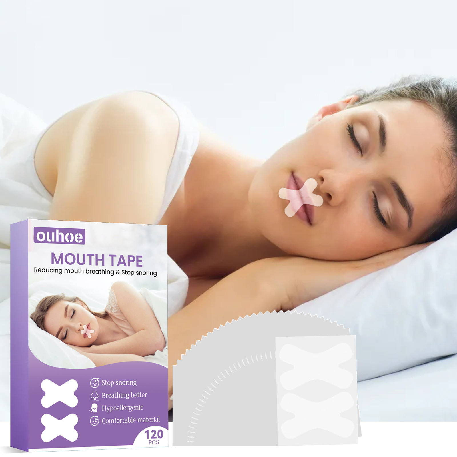 Hot Selling Night Care Tape Physical Expansion Body Care Sticker For Improved Sleep Mouth Nasal & Body Patches