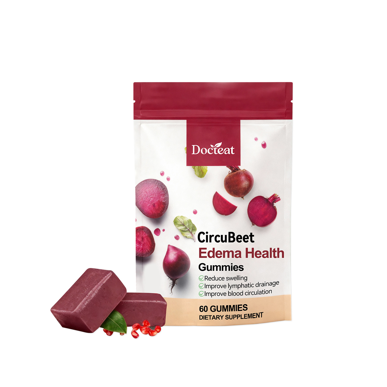 Hot Selling Beetroot Fudge Force Factor Total Beets Ultimate Heart Health Gummy Candy For Adults
