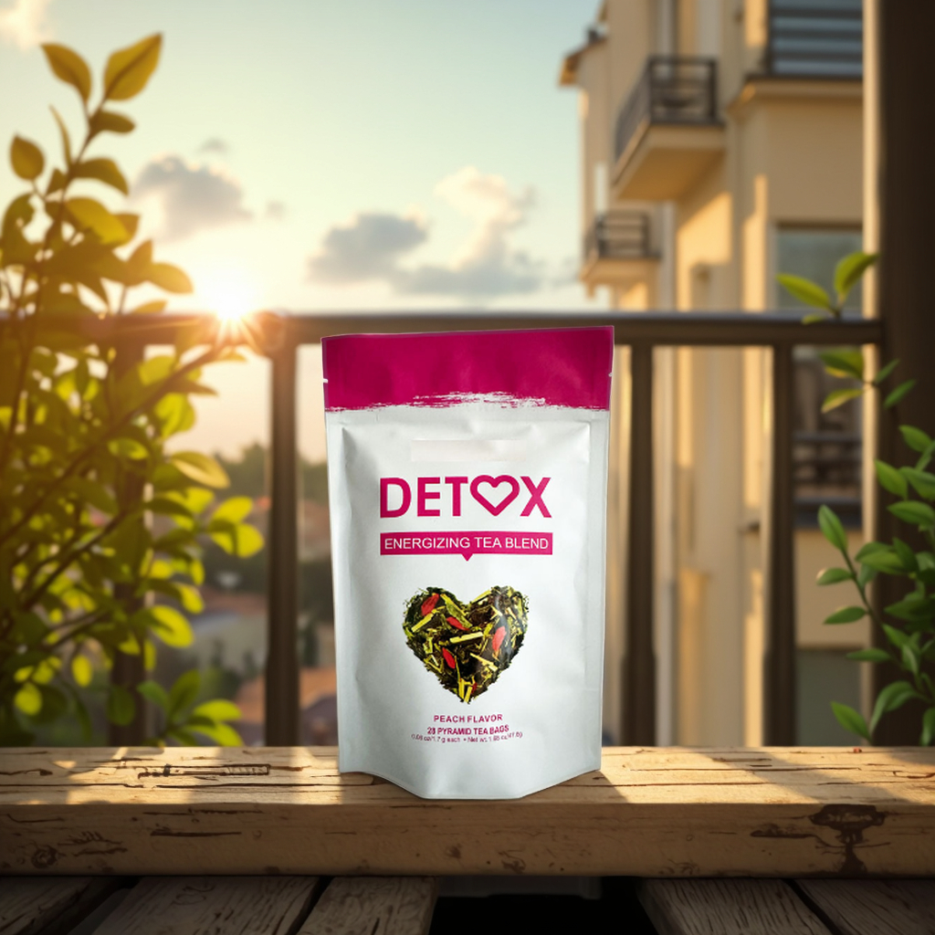 28-count Peach Flavor Detox Energizing Tea,Pyramid Tea Bags For Daily Wellness