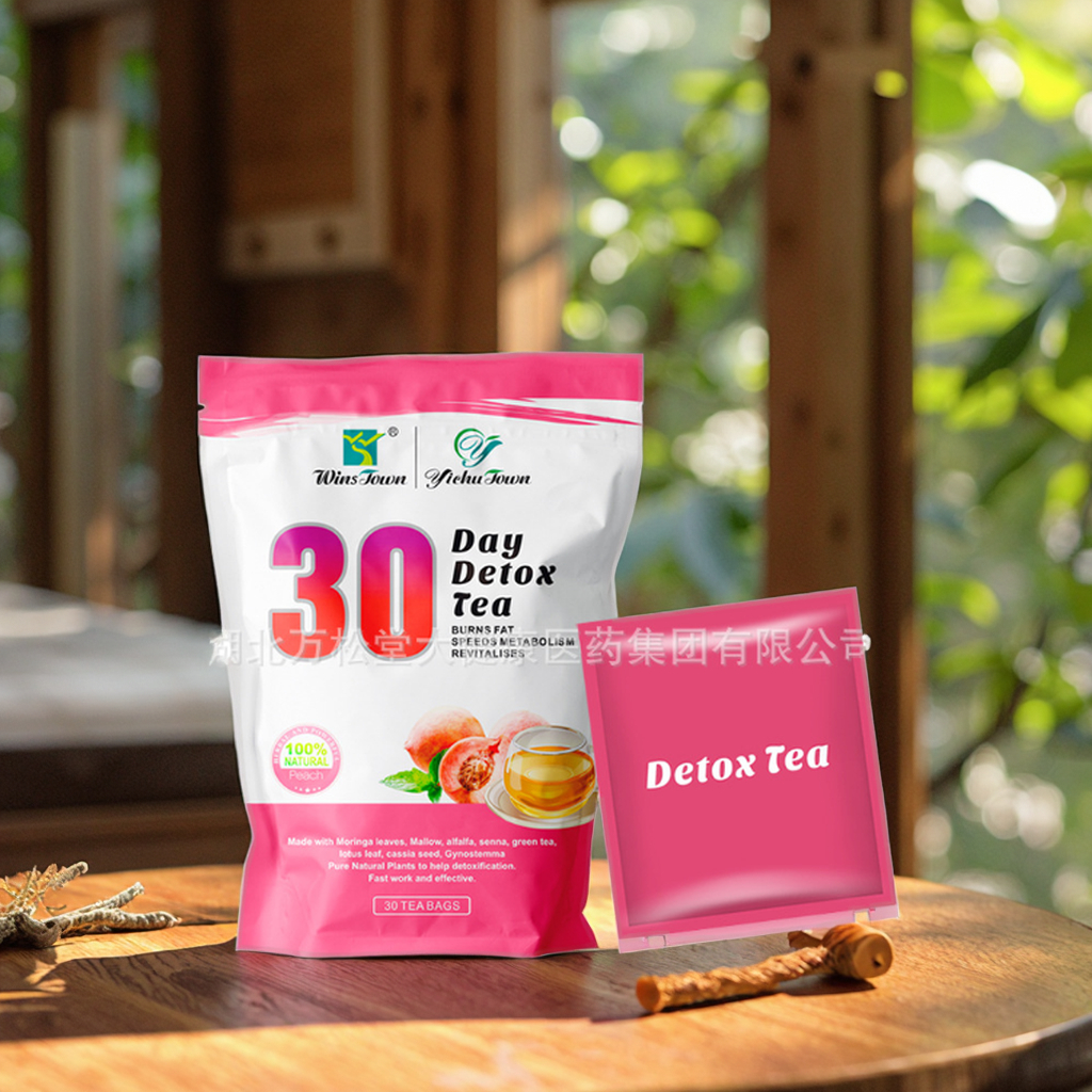 30-day Detox Tea With Peach Flavor For Metabolism & Vitality Support