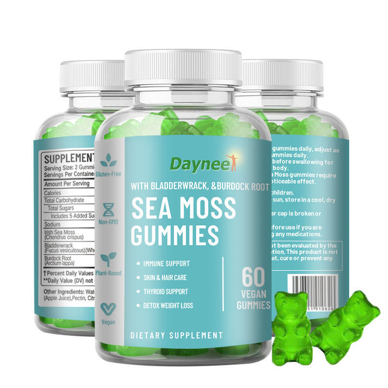 Vegan Sea Moss Gummies With Bladderwrack & Burdock Root - Dietary Supplement For Daily Wellness