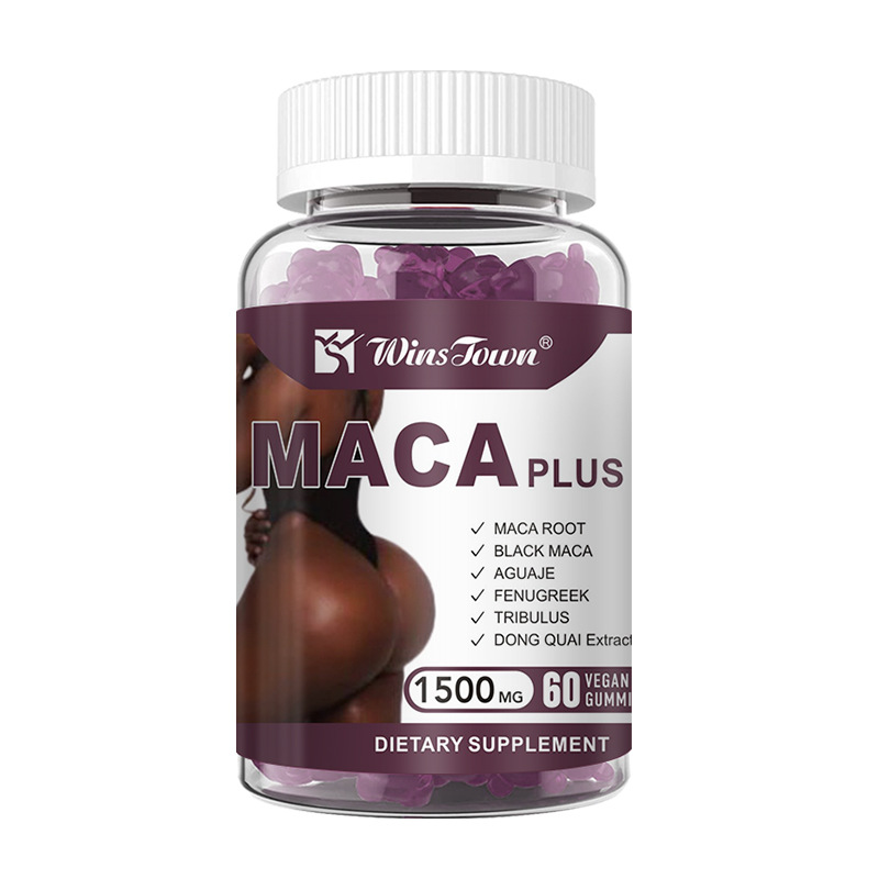 Vegan Maca Plus Gummies 1500mg - 60-count Botanical Hormone & Energy Support