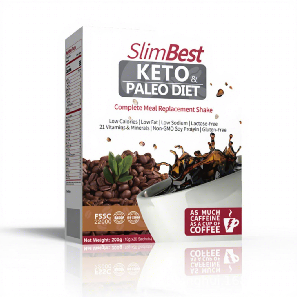 Keto & Paleo Meal Replacement Shake | Low-calorie Coffee-flavored Diet Support Drink