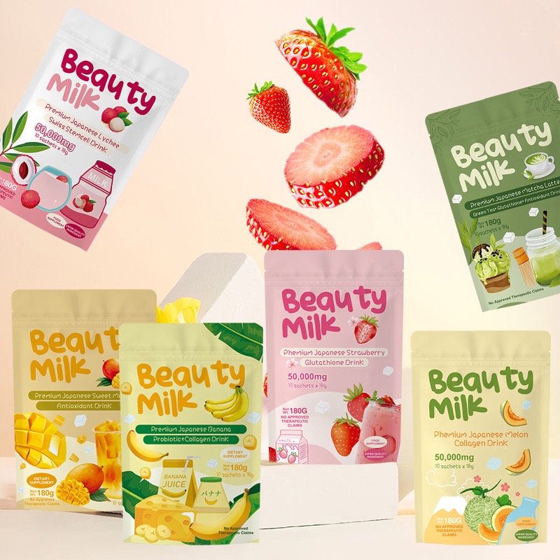 Beauty Milk Collagen Glutathione Probiotic Antioxidant Drink Multiple Flavors Dietary Supplement For Women