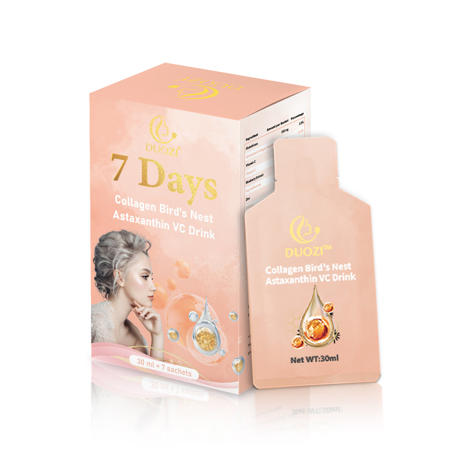 7 Days Collagen Bird's Nest Astaxanthin Vc Drink,Nutritional Beverage For Daily Wellness