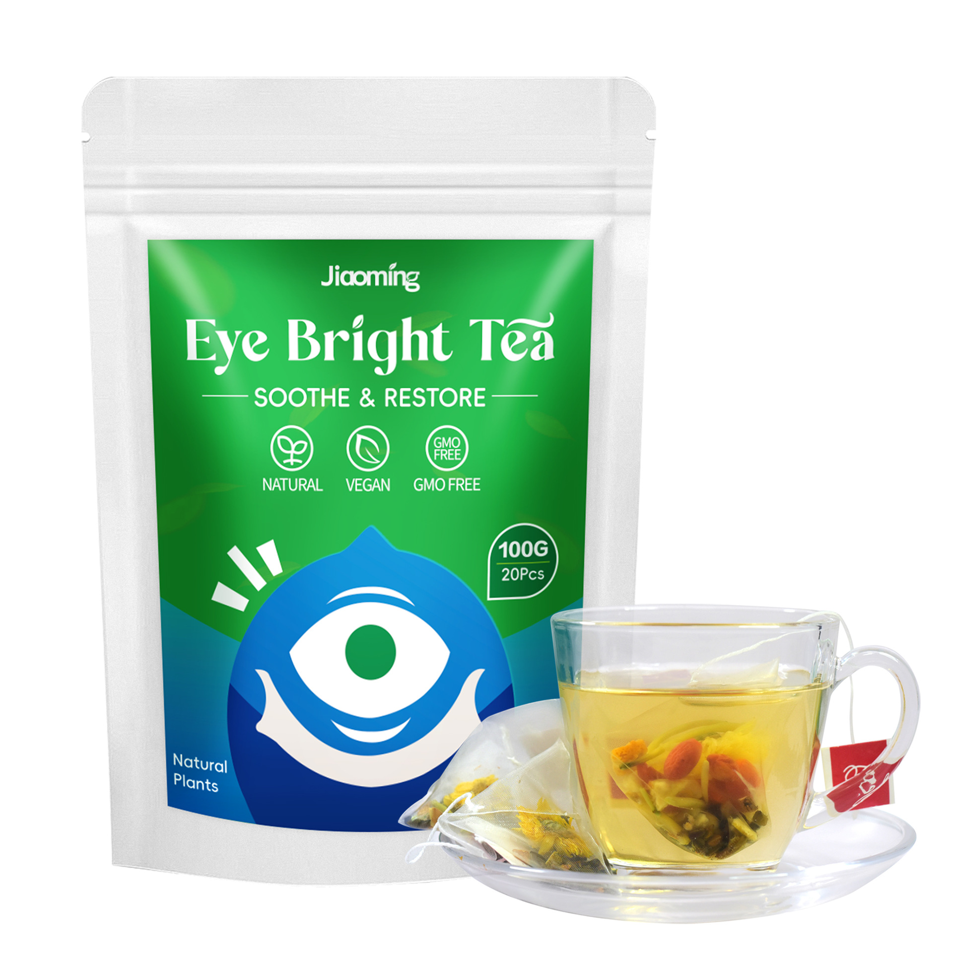 Eye Bright Tea Natural Vegan Gmo Free Herbal Supplement For Eye Wellness