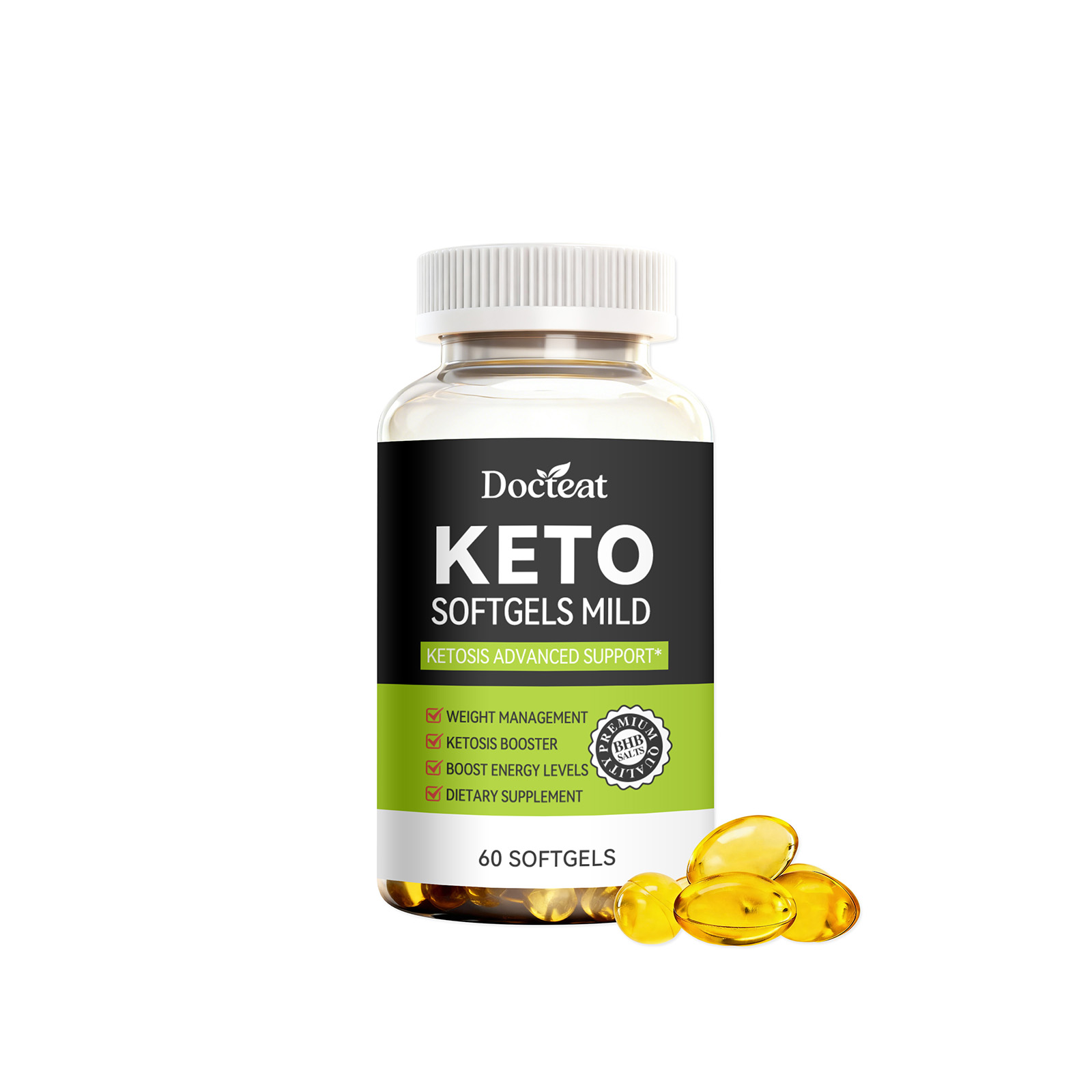 Keto Softgels Dietary Supplement Weight Loss Detox Cleanse Digestive & Cardiovascular Health Support Soft Capsules