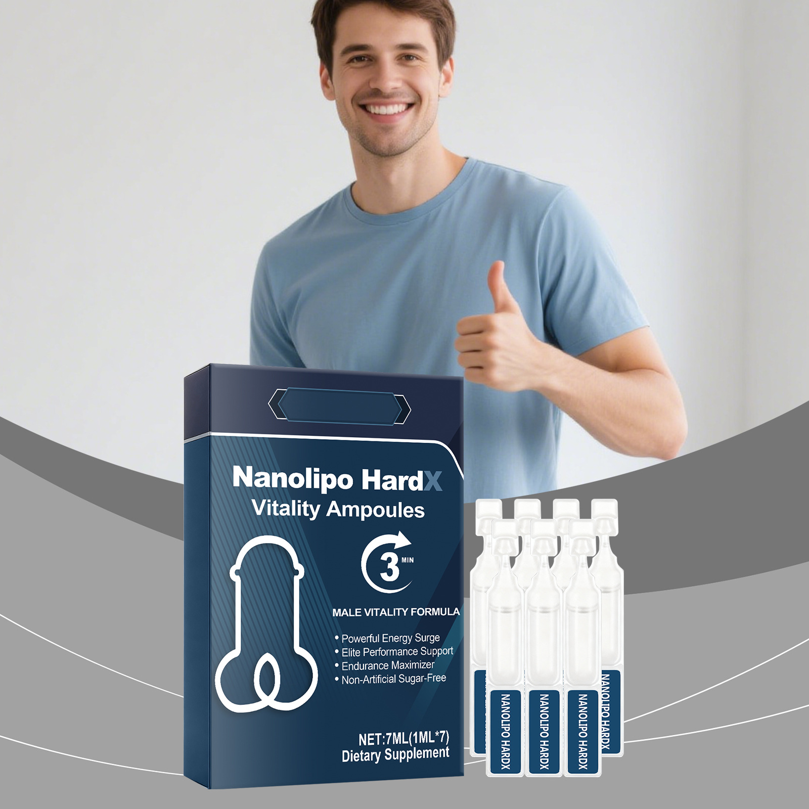 Natural Energy Support Ampoules For Men,Dietary Supplement With Herbal Extracts,Boosts Stamina & Physical Performance Liquid