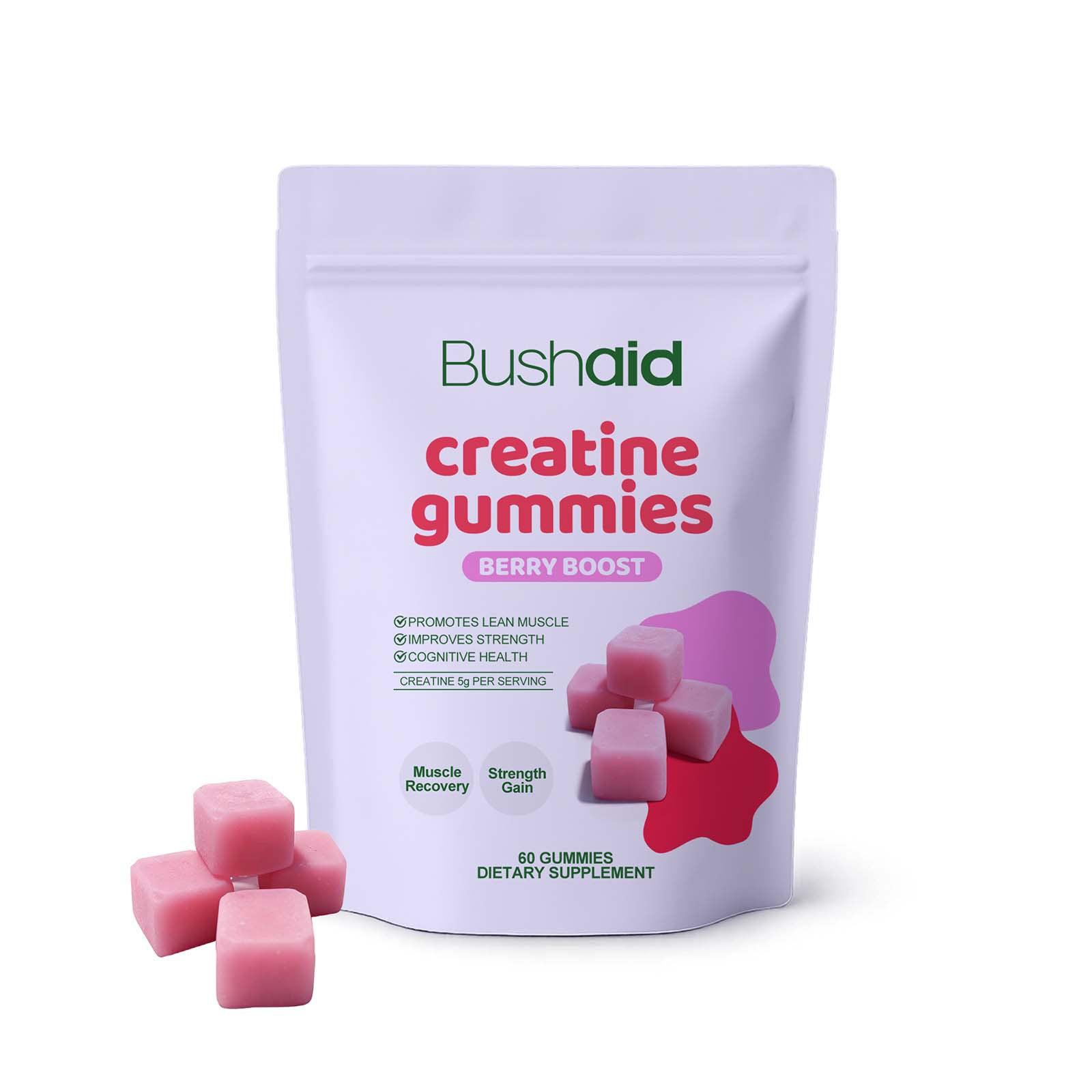 Berry Boost Creatine Gummies 5g Per Serving - Supports Lean Muscle Strength Gain Recovery For Active Adults Gummies