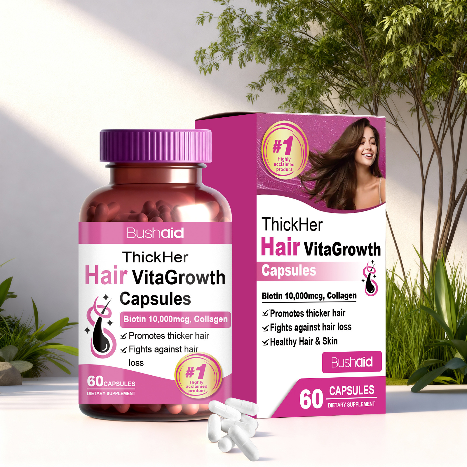 Hair Vitality Enhancement Capsules With Biotin & Collagen 60 Capsules Dietary Supplement