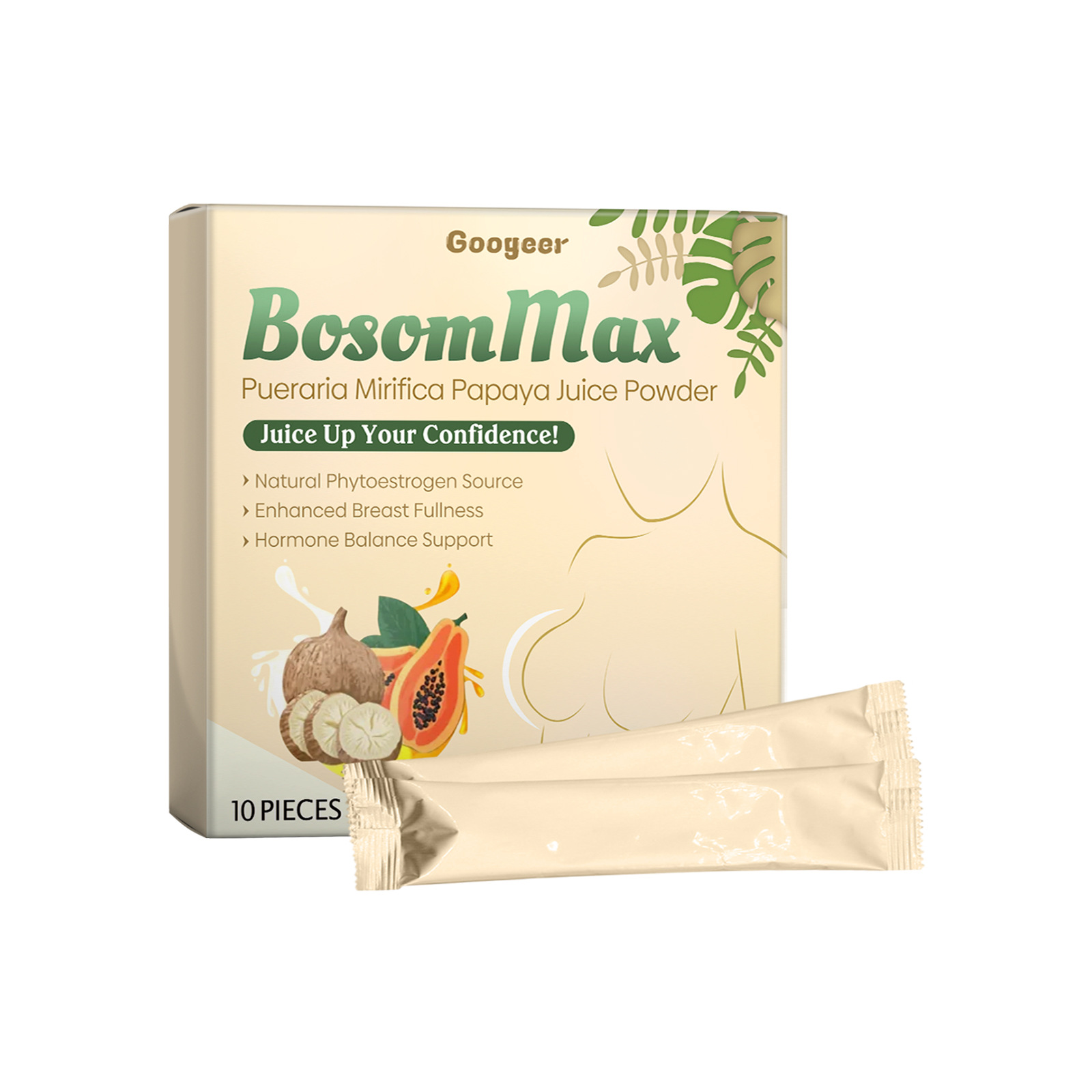 Googeer Pueraria Mirifica Papaya Flower Tea Body Care Kit 10pcs Box