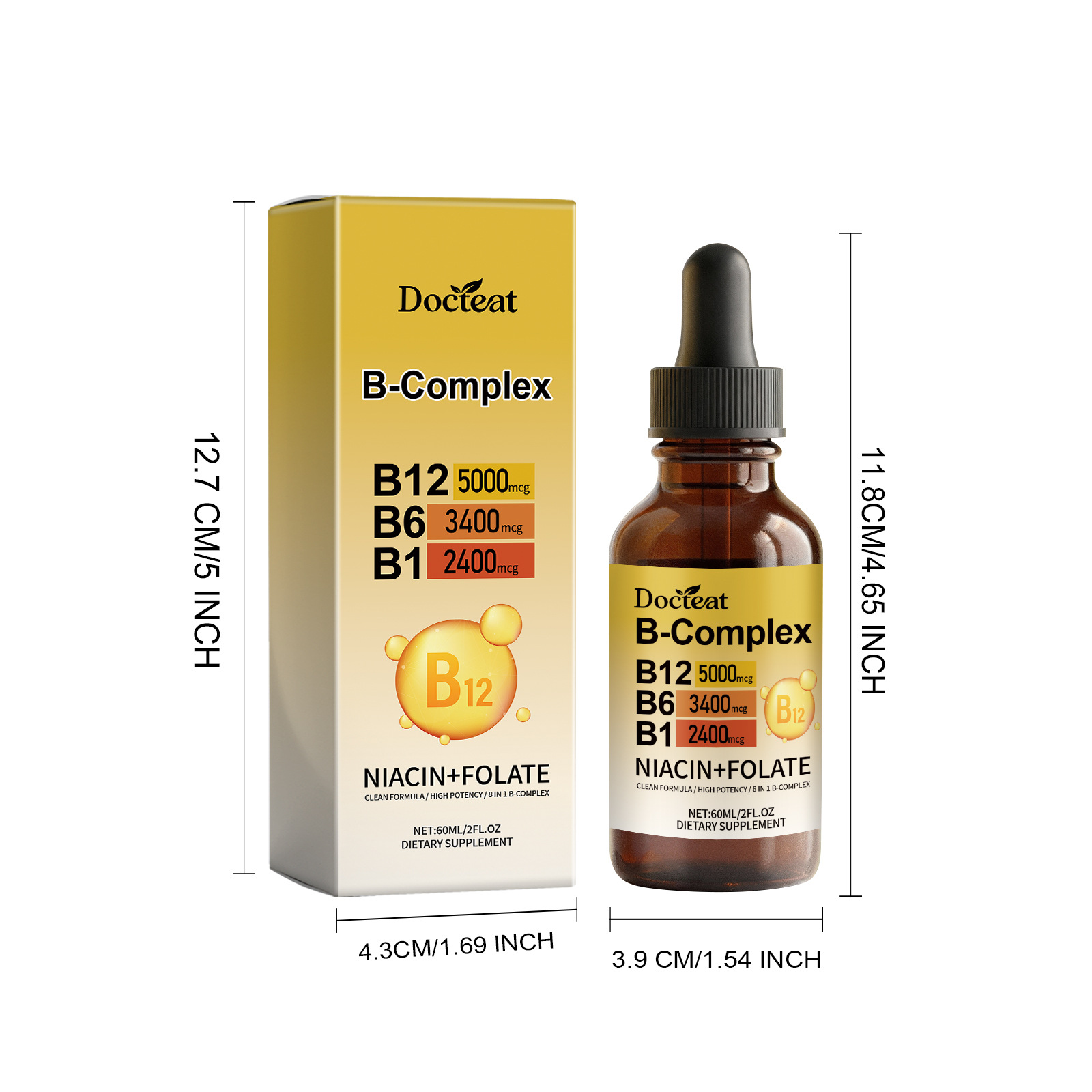 Compound Vitamin B Oral Liquid Drops With Micronutrients For Adult Daily Dietary Energy Support