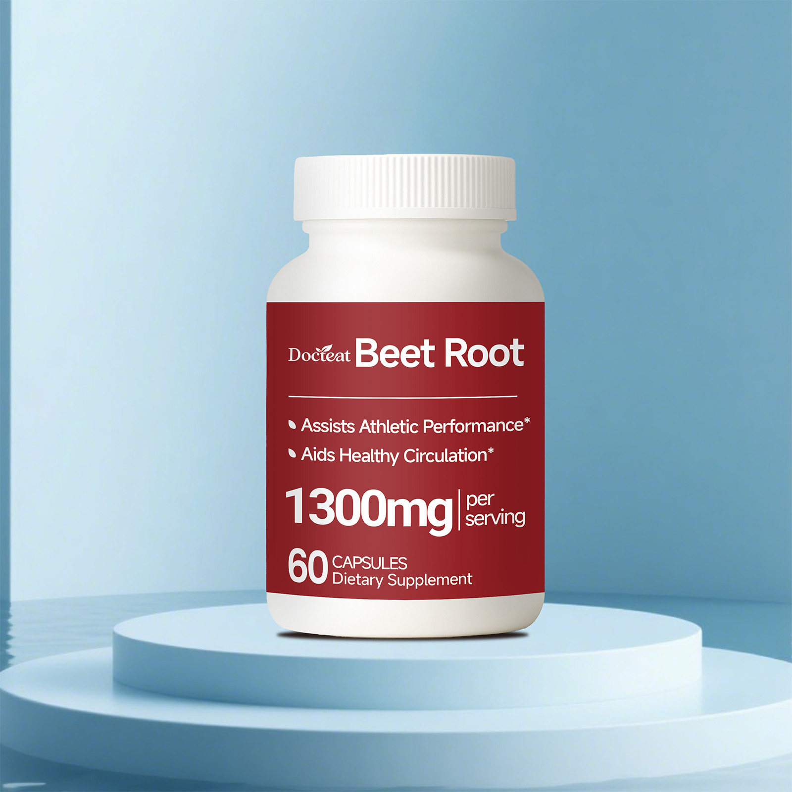 Beetroot Capsules Plant-based Formula Daily Energy Supplement Enhance Sports Performance Circulation Support 60 Capsules