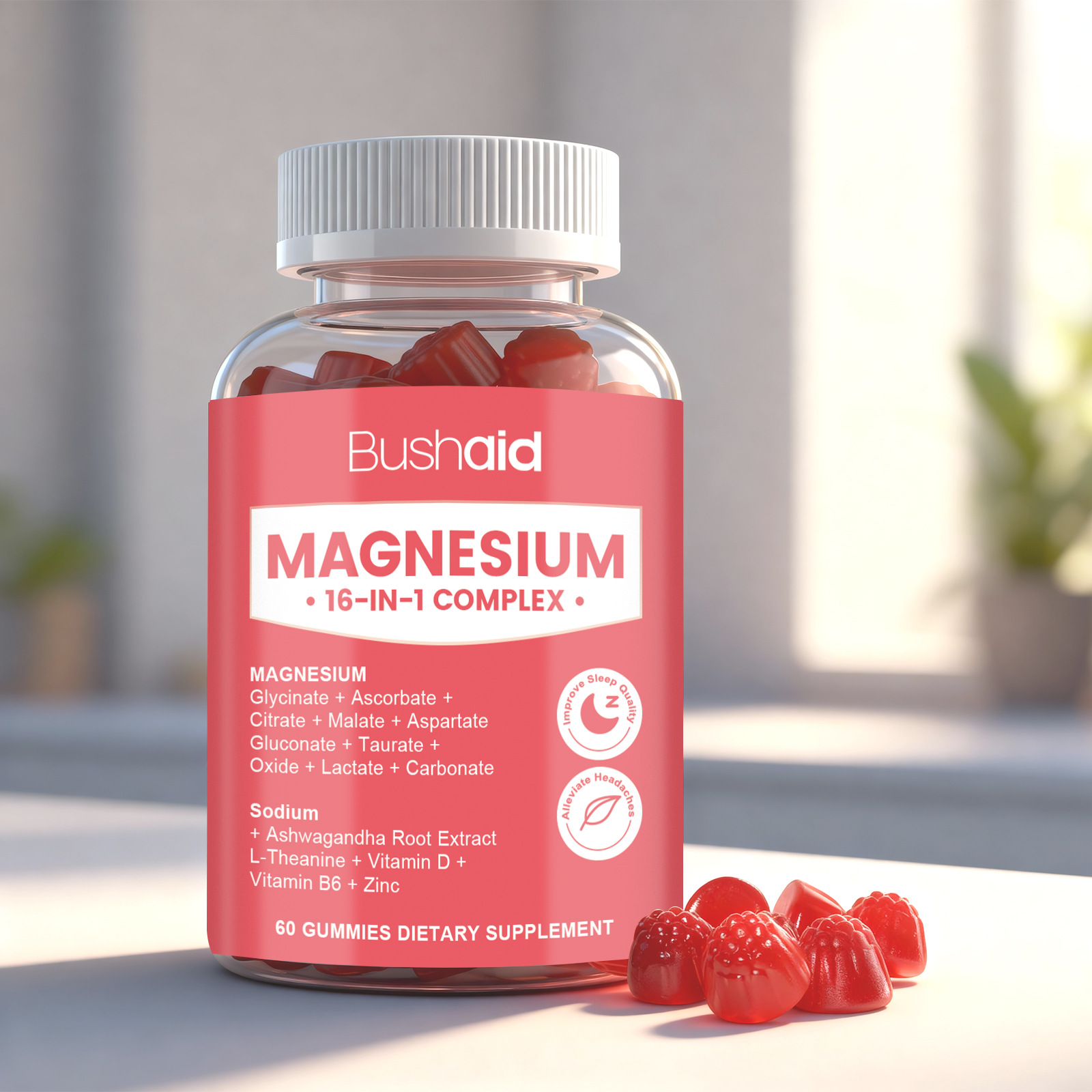 16-in-1 Magnesium Complex Gummies With Ashwagandha L-theanine Vitamin D B6 Zinc For Sleep Support Gummies