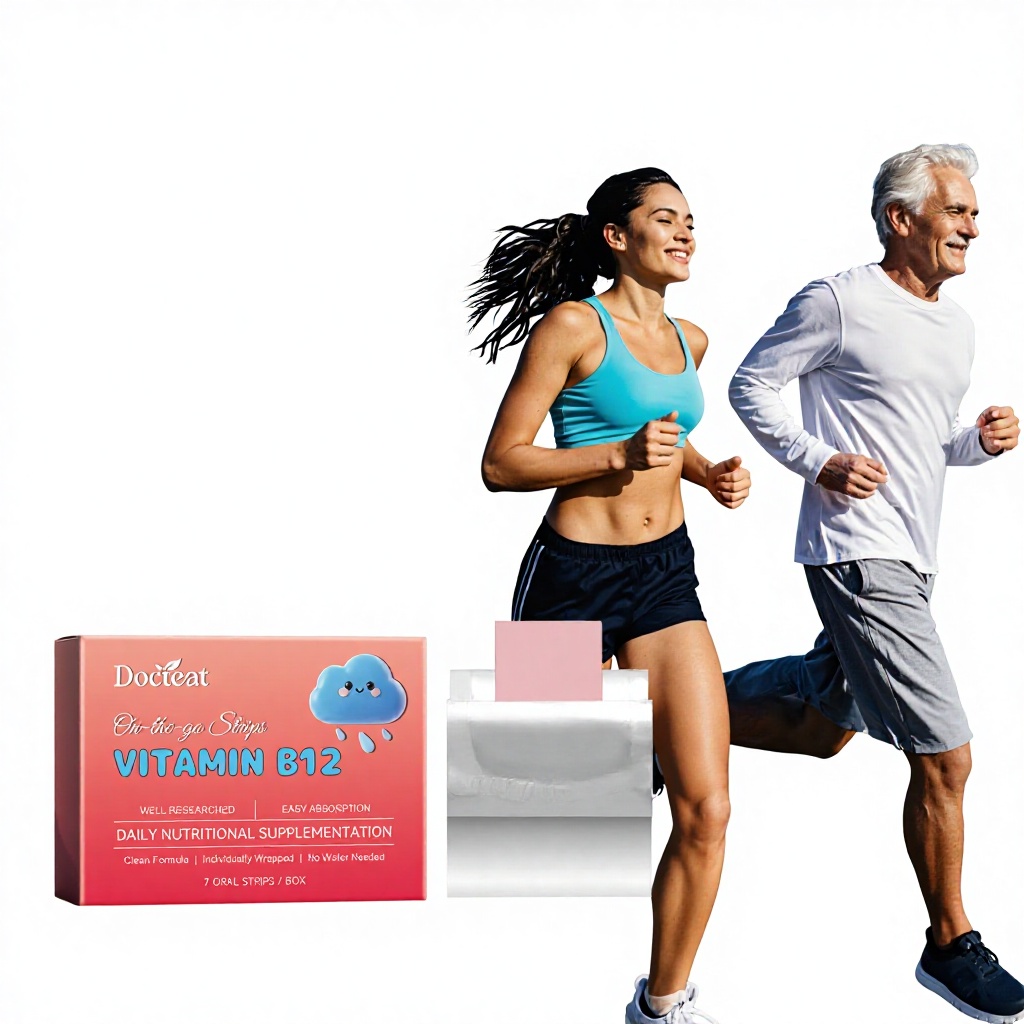 Docteat Vitamin B12 Portable Quick-release Tablets Gentle Formula Daily Nutritional Supplement Comfortable Sleep 7 Oral Strips