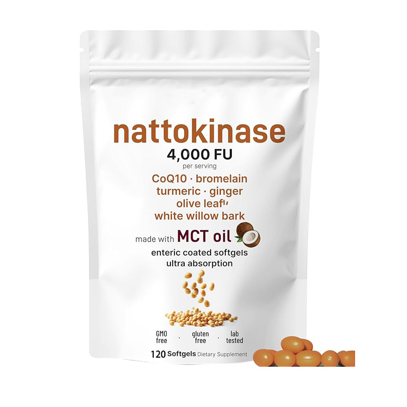 Nattokinase 4000fu Softgel Capsules 120pcs Heart Support Easy Swallow Bone Health Supplement Oem Private Label Available