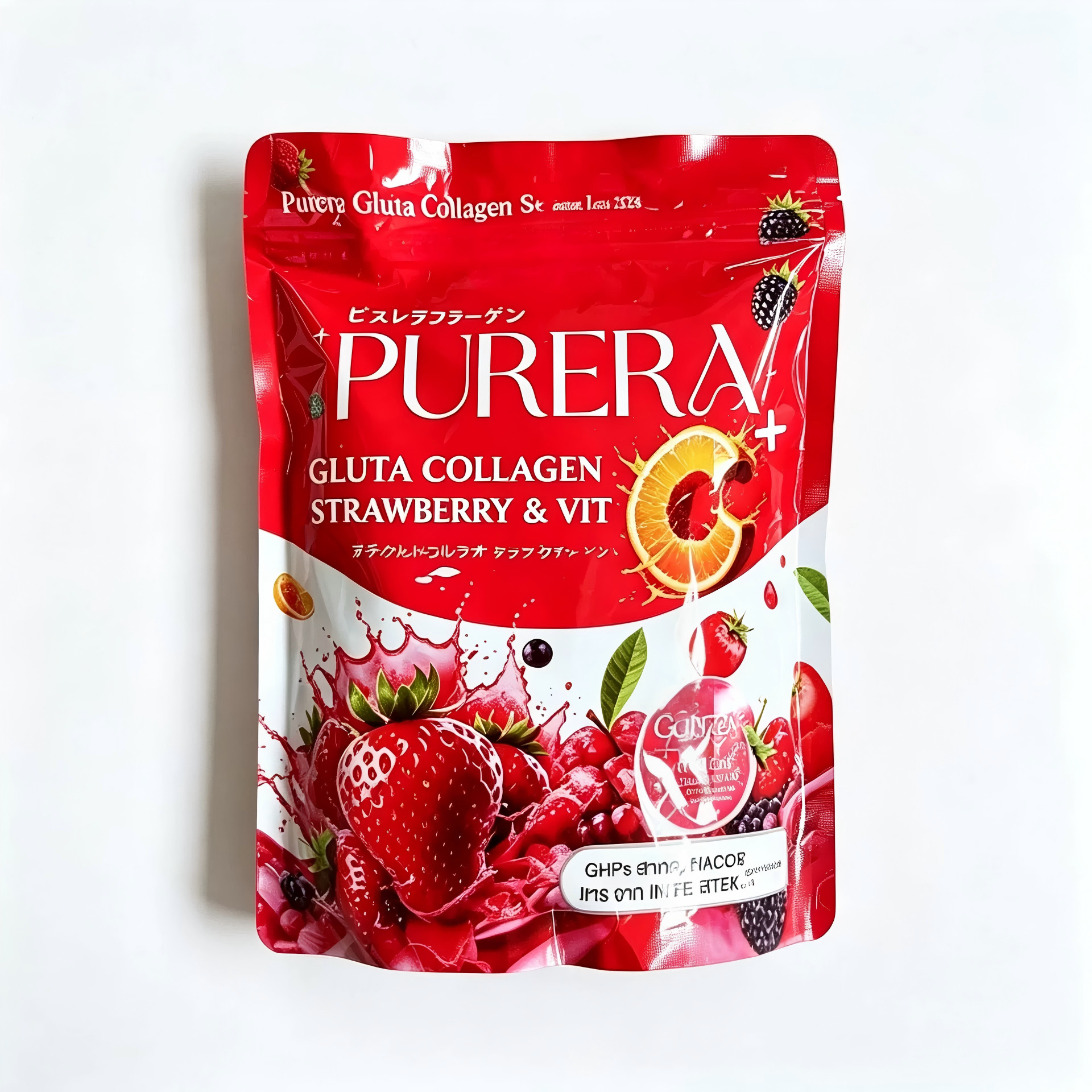 Premium Strawberry Gluta Collagen Powder With Vitamin C Dietary Supplement For Daily Skin Nourishment