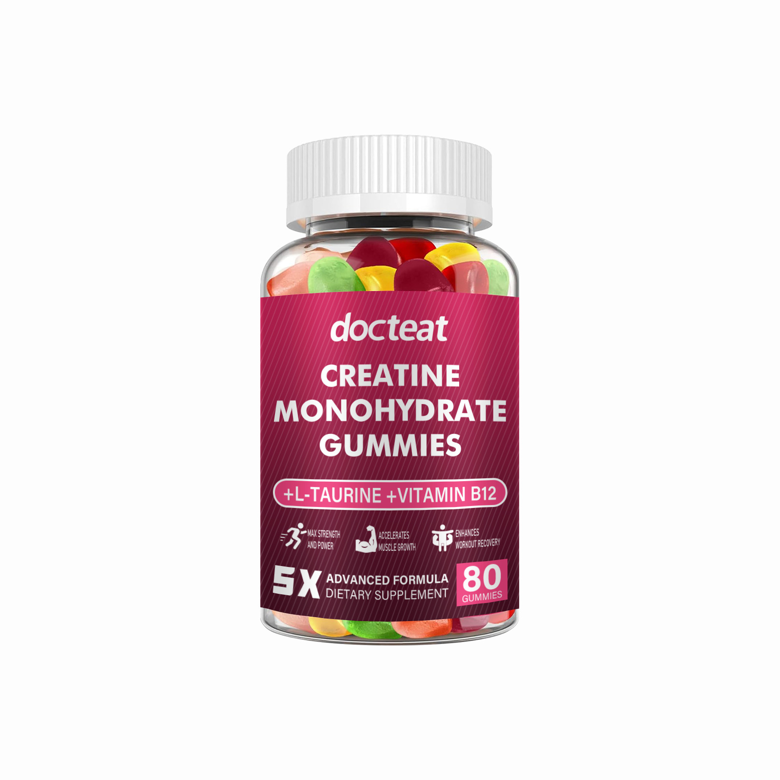 Creatine Gummies L-taurine Vitamin B12 Post-workout Energy Boost Muscle Growth Support Nutritional Supplement Gummy