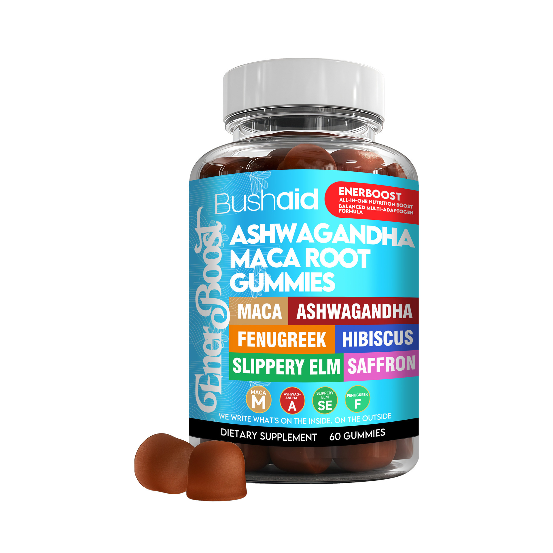 Premium Brown Chewable Herbal Gummies With Ashwagandha Maca Root For Daily Nutritional Intake