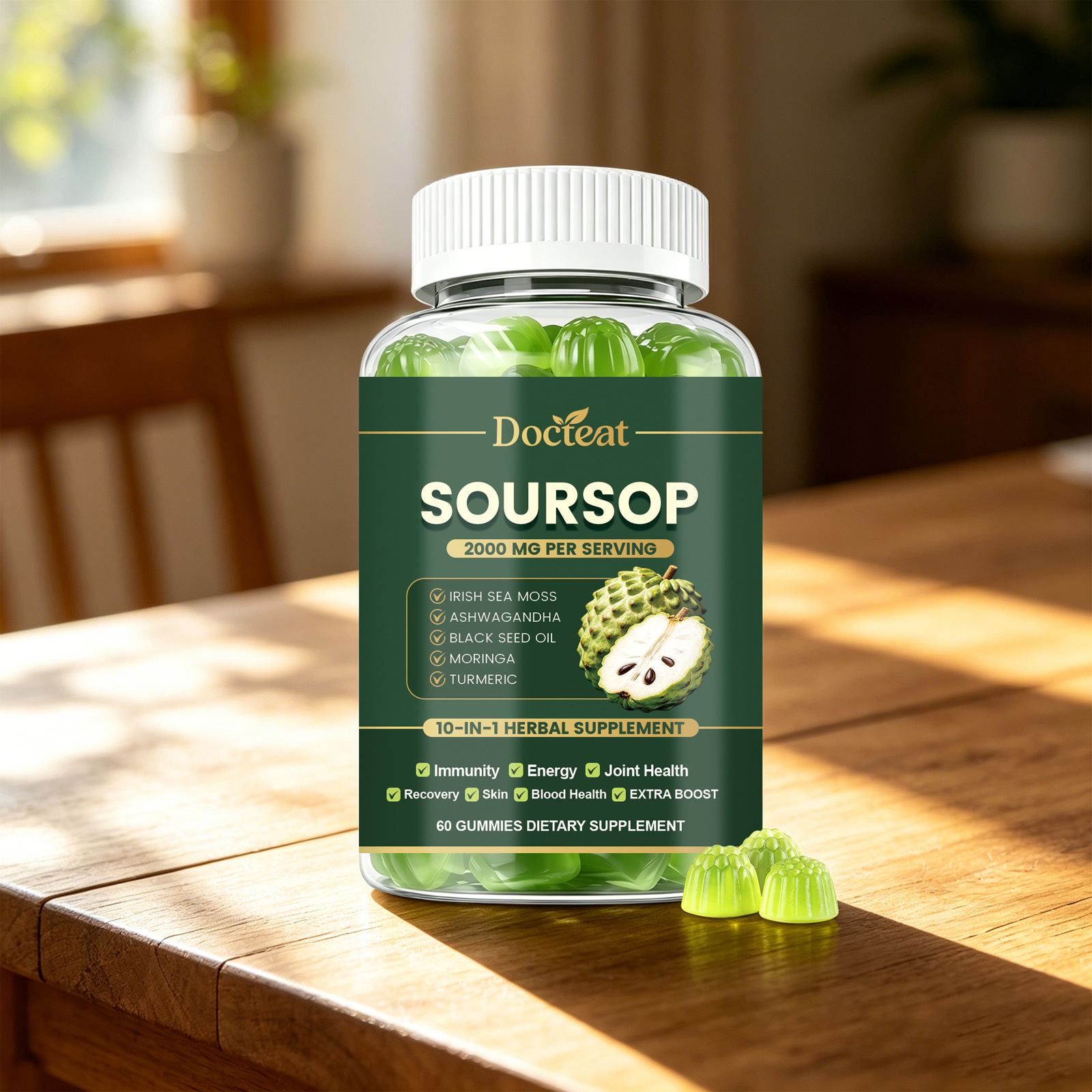 Premium Delicious Soft Gummies With Soursop Multi Herbal Blend For Daily Dietary Nutrition